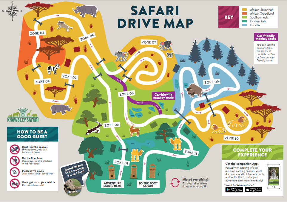 safari park drive through map
